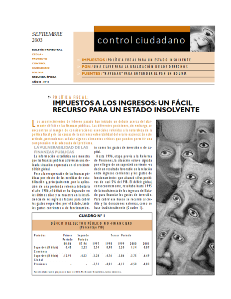 Control Ciudadano 5: Impuestos a los ingresos: un fácil recurso para un estado insolvente