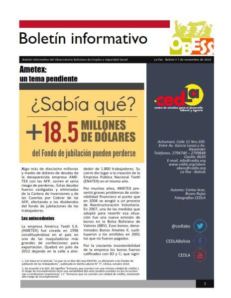 Boletín OBESS: AMETEX, un tema pendiente