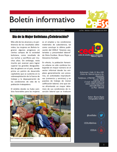 Boletín OBESS: Día de la Mujer Boliviana ¿Celebración?