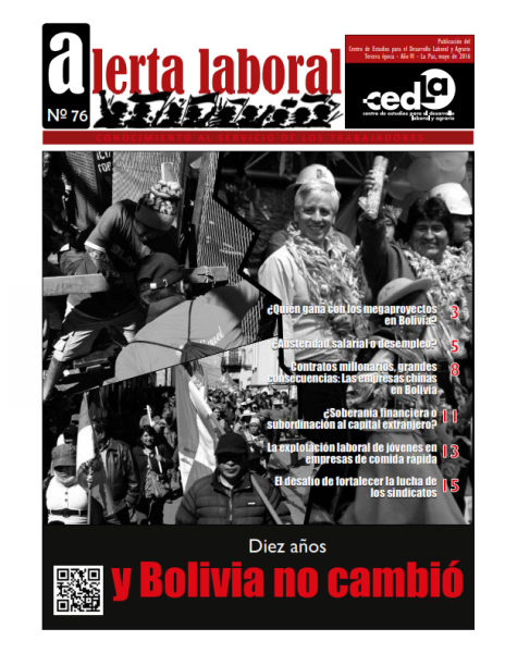 Alerta Laboral 76: Diez años y Bolivia no cambió