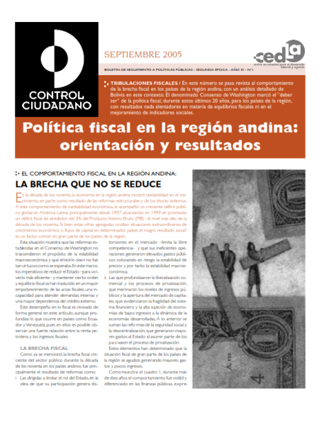 Control Ciudadano 1: Política fiscal en la región andina: orientación y resultados