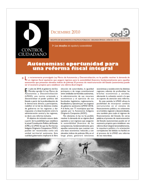 Control Ciudadano 16: Autonomías, oportunidad para una reforma fiscal integral