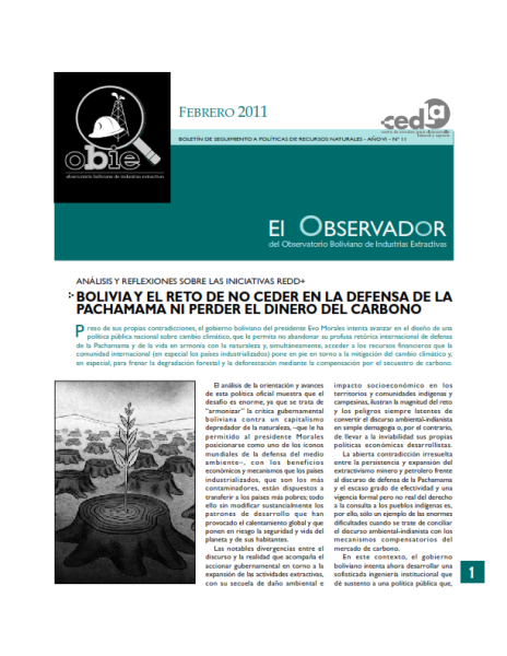 El Observador 11: Bolivia y el reto de no ceder en la defensa de la pachamama ni perder el dinero del carbono