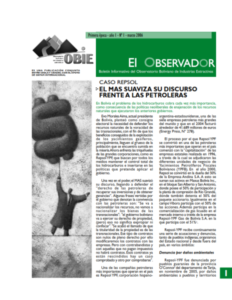 El Observador 1: El MAS suaviza su discurso frente a las petroleras
