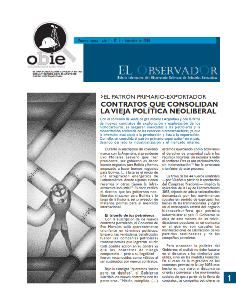 El Observador 3: Contratos que consolidan la vieja política neoliberal