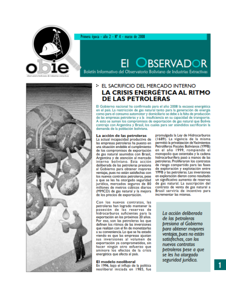 El Observador 4: La crisis energética al ritmo de las petroleras