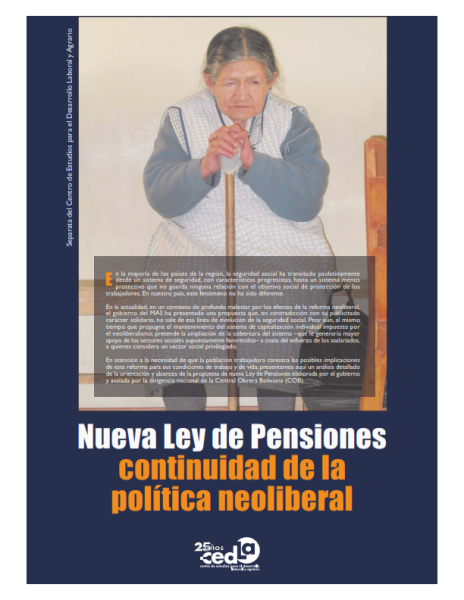 Separata de prensa. Nueva Ley de Pensiones: Continuidad de la política neoliberal