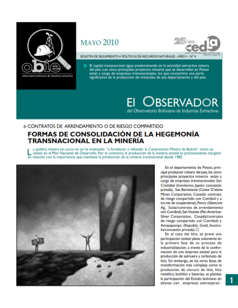 El Observador 9: Formas de consolidación de la hegemonía transnacional en la minería
