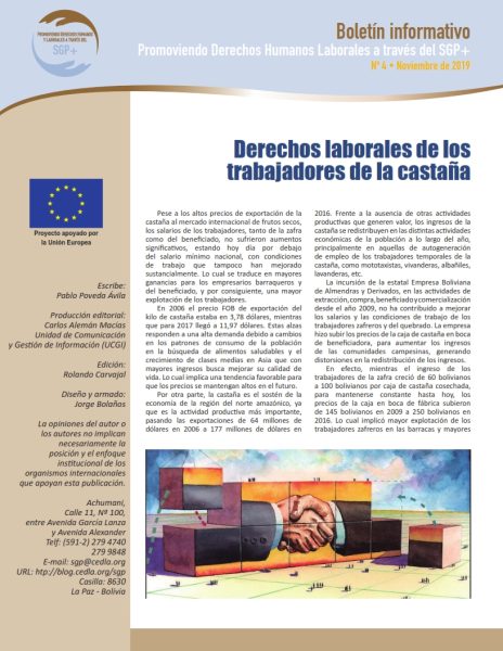 Boletín del SGP+ 4: Derechos laborales de los trabajadores de la castaña