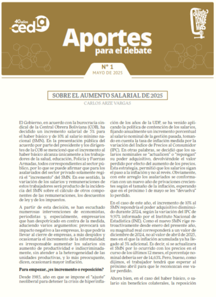 Aportes para el debate 1: Sobre el aumento salarial de 2025