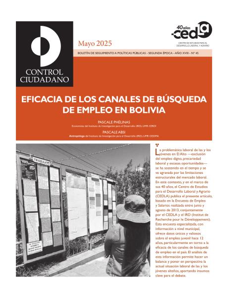 Control Ciudadano 45: Eficacia de los canales de búsqueda de empleo en Bolivia